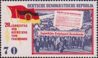 Демонстрация членов КПГ и СДПГ в честь объединения Коммунистической и Социал-демократической партий в Социалистическую единую партию Германии. Первая страница Манифеста к немецкому народу (1946), принятого СЕПГ на 1 Объединительном съезде