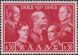 Короли Георг I (1845-1913), Константин I (1868-1923), Александр I (1893-1920), Георг II (1890-1947) и Павел I (1901-1964)