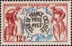 Велосипедисты 1903 и 1953 годов. Карта маршрута велогонки