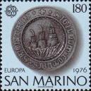 Серебряная тарелка с гербом Сан-Марино