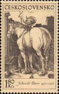 Немецкий художник Альбрехт Дюрер (1471-1528). Конь и воин с секирой (1505 г.)