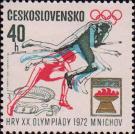 Прыжки в высоту. Проект олимпийского стадиона в Праге. Эмблема XX летних Олимпийских игр 1972 г. в Мюнхене