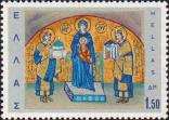 «Императоры Константин и Юстиниан,  Дева Мария». Византийская мозаика