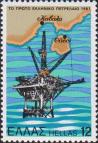 Нефтяная платформа и карта острова Тасос