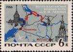 Схема Волго–Балтийского водного пути. Здание Адмиралтейства (Ленинград) и Кремлевская башня (Москва)
