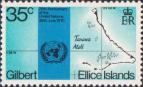 Карта островов Гильберта и Эллис и эмблема ООН