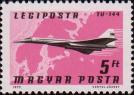 Сверхзвуковой самолет Ту-144 (конструктор А. Н. Туполев, СССР); контуры карты Северной Европы