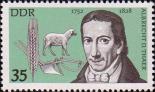 Ученый в области сельскохозяйственных наук Альбрехт Даниэль Таер (1752-1828). Колос пшеницы, овца и плуг.  К 225-летию со дня рождения