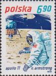 Первый американский космонавт на поверхности Луны Нил Армстронг (1930-2012), лунная кабина и американский космический корабль «Аполлон-11»