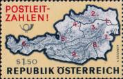 Карта Австрии с зонами почтовых индексов