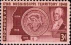 Карта и печать территории Миссисипи, губернатор Уинтроп Сарджент