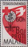 Эмблемы Красного Креста и Международного года борьбы против малярии, стилизованный голубь