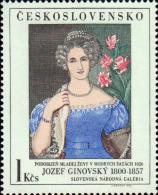 «Молодая женщина в синем платье». Художник Йозеф Гиновский (1800-1857)
