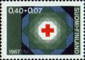 Значок красного креста внутри разноцветныйх квадратов
