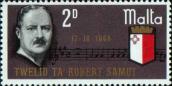 100-летие со дня рождения автора музыки мальтийского гимна Роберта Сэмута (1869-1934); портрет, ноты