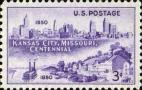 Вид города Канзас-Сити в 1950 и 1850 годах