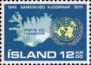 Карта Исландии, эмблема ООН