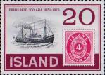 Почтовый пароход. Почтовая марка Исландии 1873 года