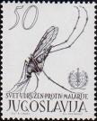 Малярийный комар (Anopheles plumbeus). Эмблема ВОЗ (Всемирная организация здравоохранения)