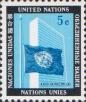 Флаг и здание ООН Нью-Йорке