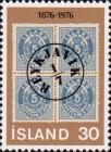 Гашеный квартблок марок Исландии 1876 года