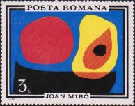 Репродукция символического рисунка Хуана Миро: лодка, голова плачущего ребенка, солнце