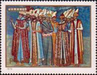 Репродукция фрагмента фрески из церкви Воронец