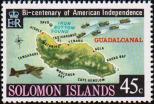 Карта, показывающая высадку американских войск на остров Гуадалканал.
