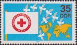 Флаг немецкого Красного Креста, карта мира и голуби