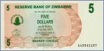 Зимбабве 5 долларов  2006 Pick# 38