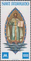 Сан-Марино  1977 «100-летие первой почтовой марки Сан-Марино»