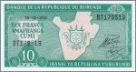 Бурунди 10 франков  2005 Pick# 33e