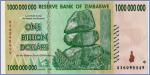 Зимбабве 1000000000 долларов  2008 Pick# 83