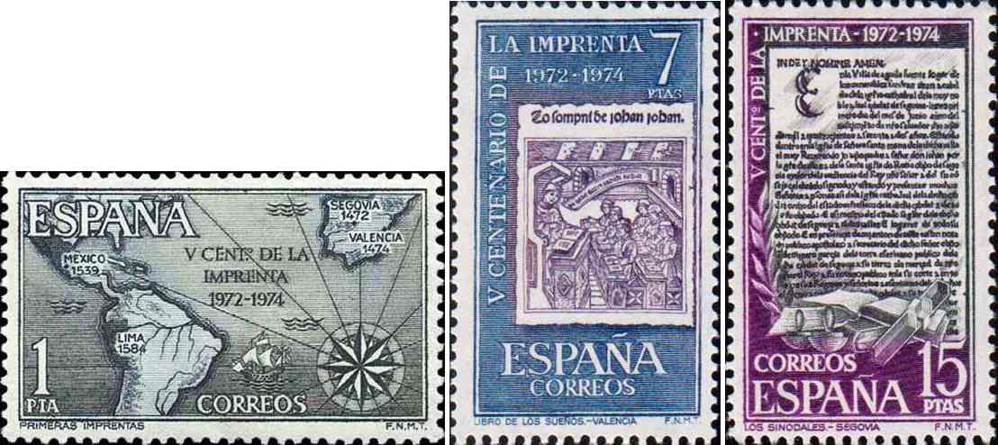 Испания  1973 «500-летие книгопечатания в Испании»