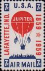 США  1959 «100-летие доставки почты воздушным шаром»