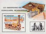 Никарагуа  1985 «100-летие железных дорог Никарагуа, 150-летие железных дорог Германии» (блок)