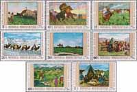 Монголия  1969 «10-летие завершения кооперирования в сельском хозяйстве. Картины из Национального музея в Улан-Баторе»