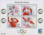 Норвегия  1993 «XVII зимние Олимпийские игры. 1994. Лиллехаммер. Норвежские чемпионы» (блок)