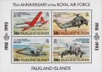 Фолклендские острова  1993 «75-летие Королевских военно-воздушных сил» (блок)