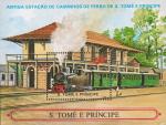 Сан-Томе и Принсипи  1986 «Железнодорожные станции» (блок)