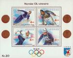 Норвегия  1991 «XVII зимние Олимпийские игры в Лиллехаммере. Норвежские олимпийские чемпионы» (блок)