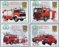 Тувалу  2001 «1-я годовщина пожара в школе Мотуфоуа. Пожарные машины»