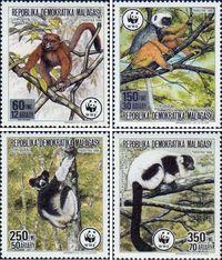Мадагаскар  1988 «Охрана природы. Лемуры»