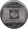 Канада  25 центов 2015 [KM# 1851.2] 50 лет флагу Канады. 