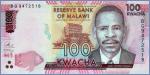 Малави 100 квач  2017.01.01 Pick# 65c