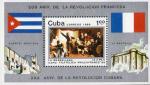 Куба  1989 «Междукародная филателистическая выставка «PHILEXFRANCE 89», Париж. 200-летие Великой французской революции» (блок)