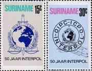 Суринам  1973 «50-летие Интерпола»
