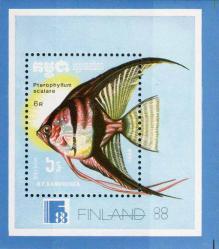 Камбоджа  1988 «Международная филателистическая выставка «FINLANDIA 88», Хельсинки. Рыбы» (блок)