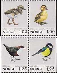 Норвегия  1980 «Стандартный выпуск. Птицы»