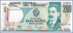 Уругвай 200 новых песо  1986 Pick# 66